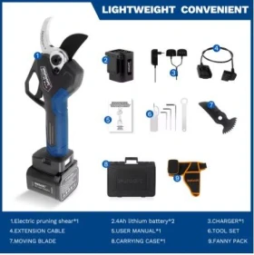 Специализирани машини Машини за лозя/овошки Акумулаторна  Лозарска Ножица Swansoft PRU-45, снимка 6