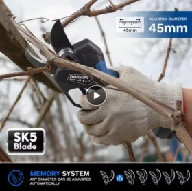 Специализирани машини Машини за лозя/овошки Акумулаторна  Лозарска Ножица Swansoft PRU-45, снимка 5