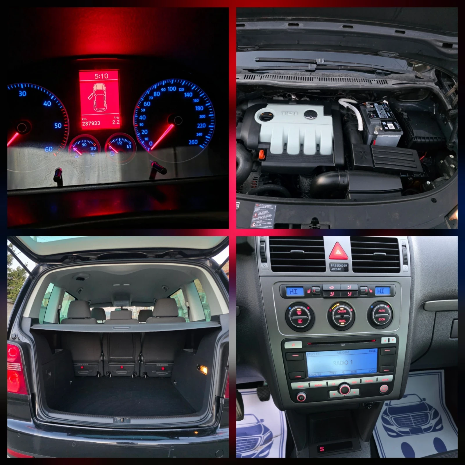 VW Touran 2.0TDI.140PS.BMM.8KLAPANA., снимка 13 - Автомобили и джипове - 53762505