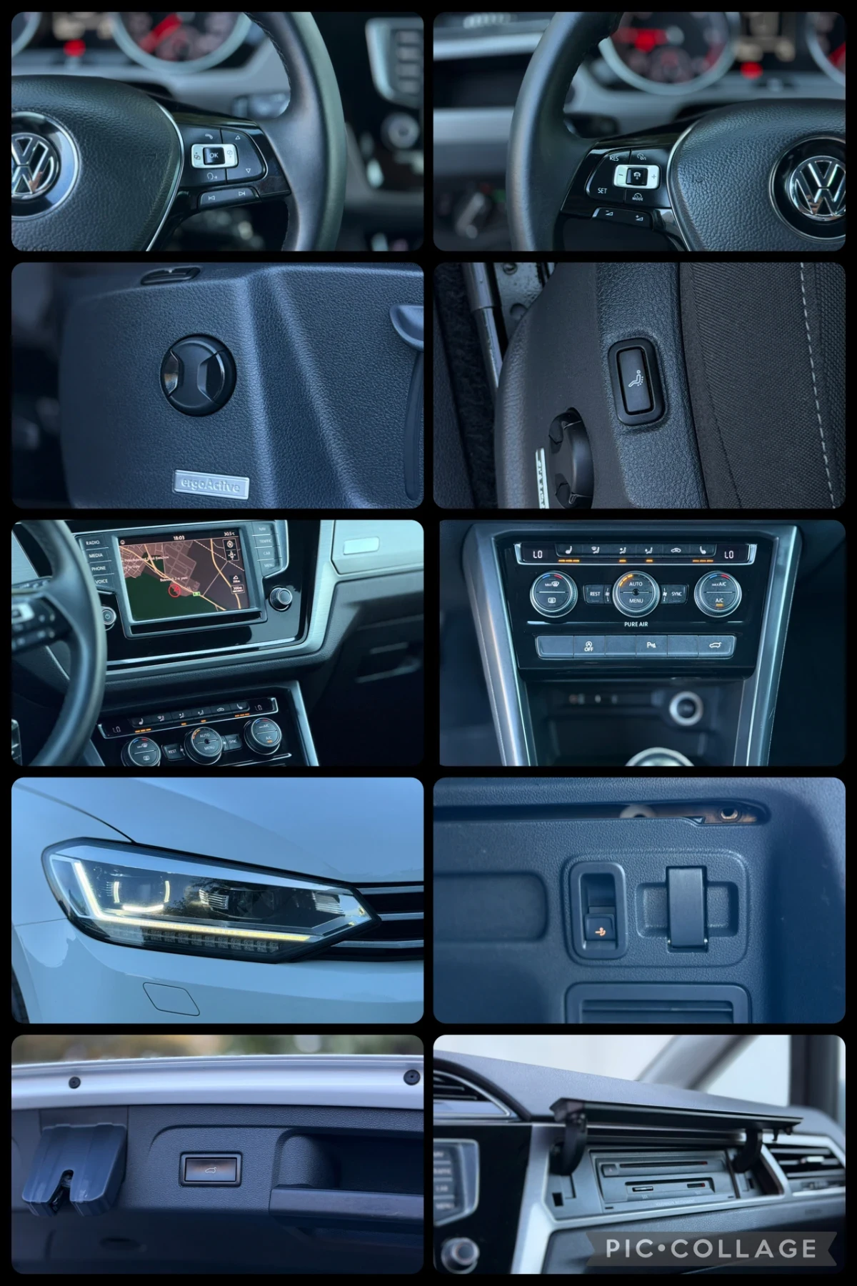 VW Touran 2.0TDi~150hp~FULL LED~МАСАЖ~ДИСТРОНИК, снимка 17 - Автомобили и джипове - 55470565
