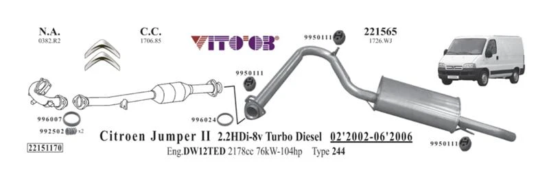 Ауспух заден Citroen JUMPER (1994-) Ситроен ДЖЪМПЕР 2.8 HDi, 2.2 HDi продава  0884 333 265, снимка 1 - Части - 36237566