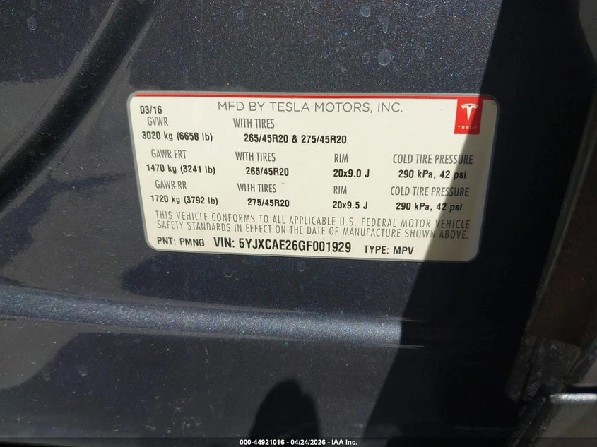 Tesla Model X 60D/70D/75D/90D, снимка 9 - Автомобили и джипове - 55287313