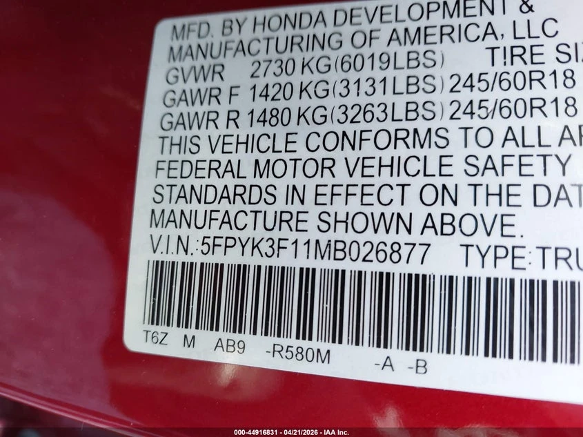 Honda Ridgeline 3.5l Awd Sport, снимка 9 - Автомобили и джипове - 54314327