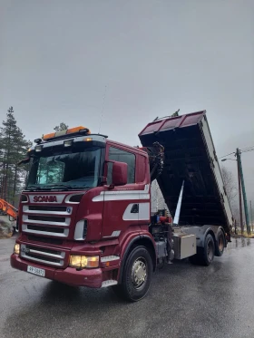 Scania R 420 6X2 с кран HMF 2220 K6 2005 и щипка, снимка 1