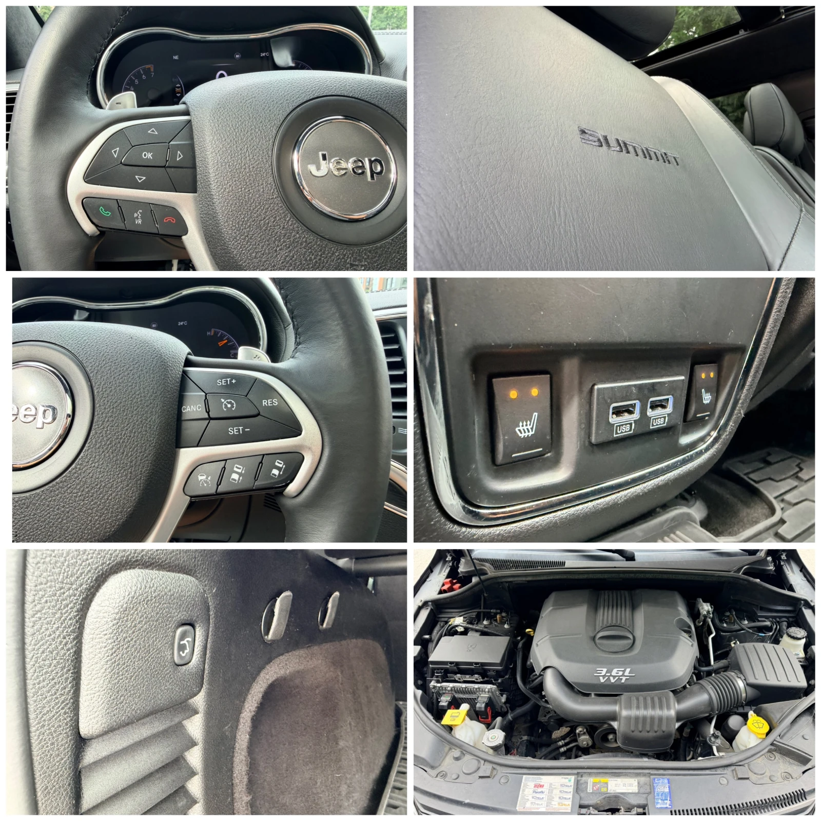 Jeep Grand cherokee 3.6 V6 SUMMIT PANORAMA OBDUHVANE PODGREV KAMERA , снимка 17 - Автомобили и джипове - 54976549