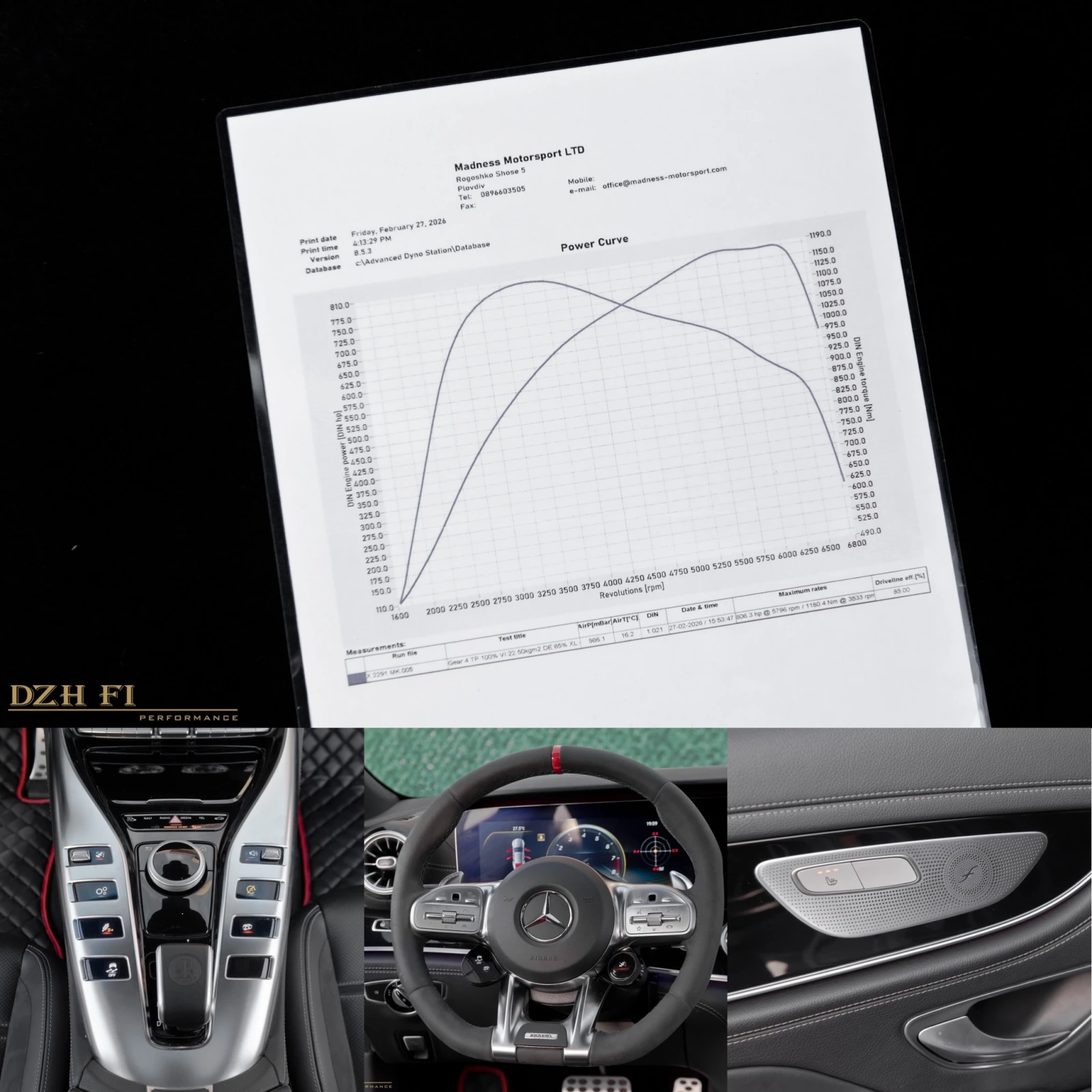 Mercedes-Benz AMG GT 63s/BRABUS 800/STAGE 800KC MADNESS/75 ХИЛ.КМ/NARDO, снимка 10 - Автомобили и джипове - 54974660