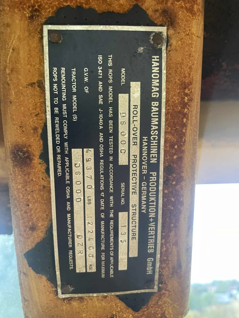 Булдозер Cat Hanomag D 600 C, снимка 9 - Индустриална техника - 52487429