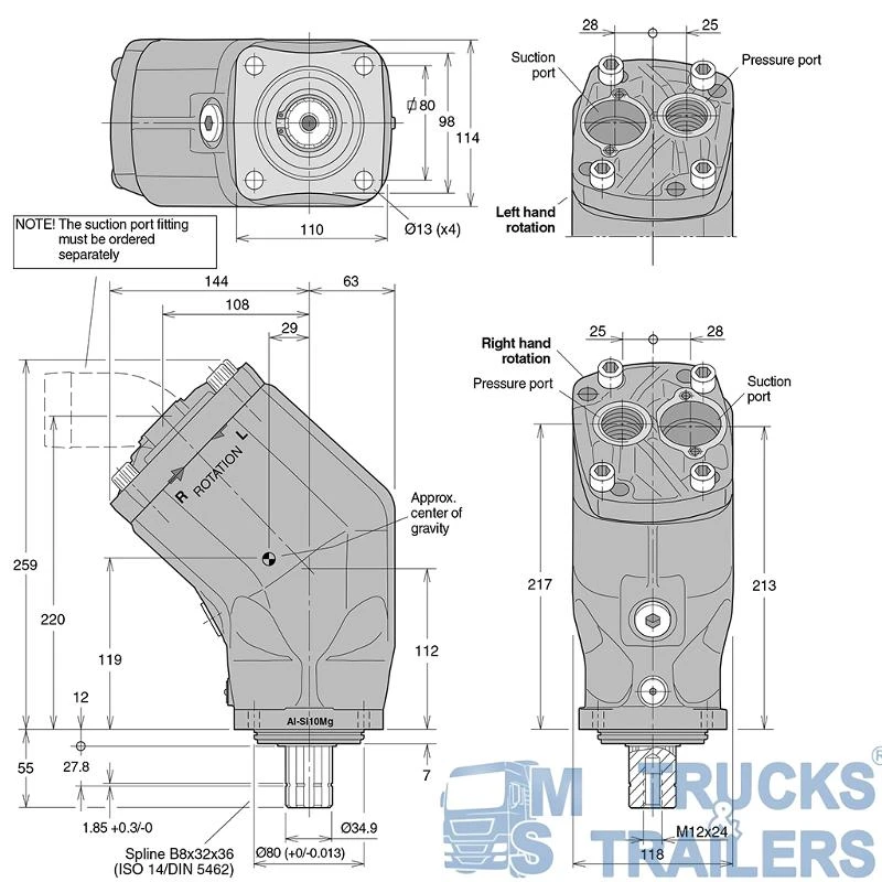 Mercedes-Benz Actros нова хидравлична помпа PARKER, снимка 6 - Камиони - 25460693