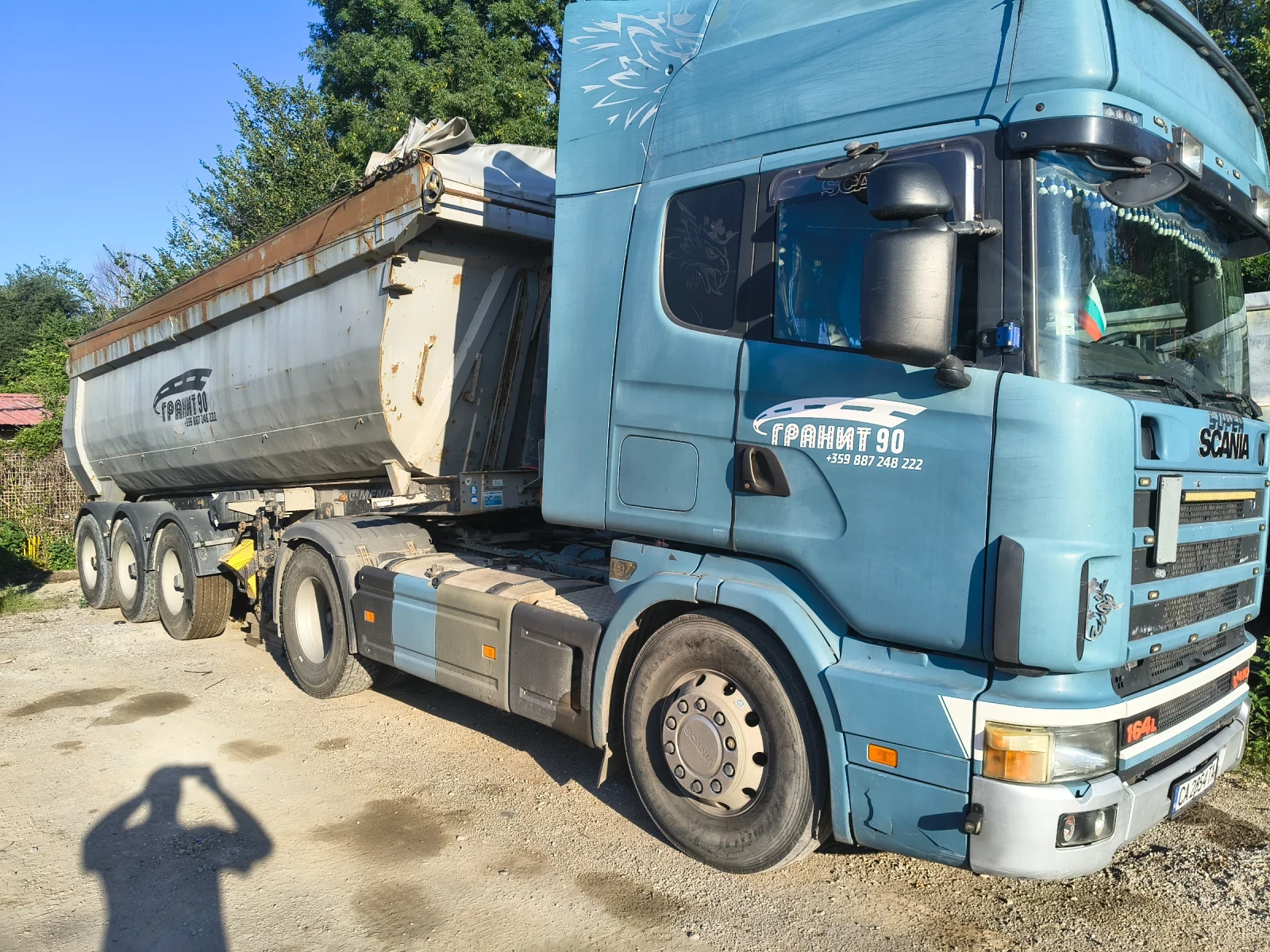 Scania 164 Скания със полуремаркета гондола Menci