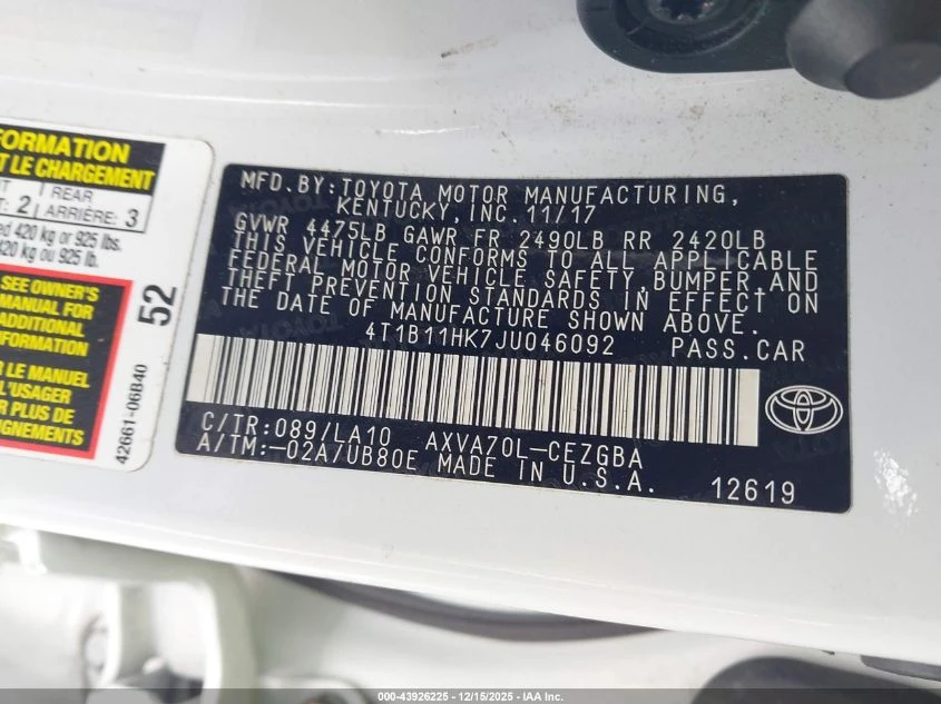 Toyota Camry 2.5l Xle - изображение 9