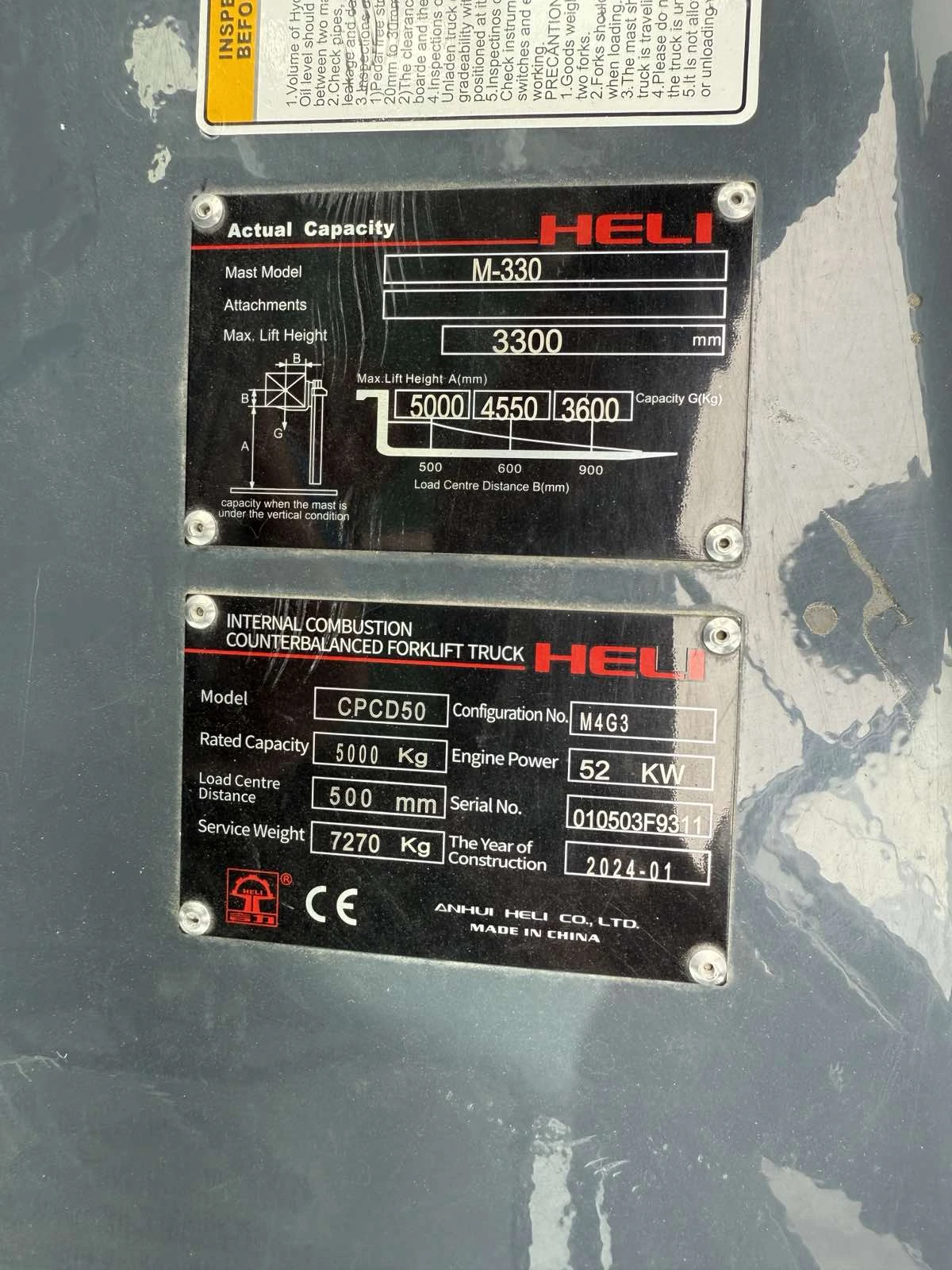 Мотокар HELI CPCD50 - 5t., снимка 4 - Индустриална техника - 55388888