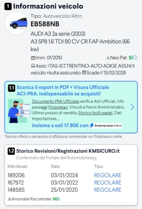 Audi A3 1.6TDI TOП! ПЕРФЕКТНА! Сервизна история! - 4898 € / 9579.66 лв. - 38557549 13