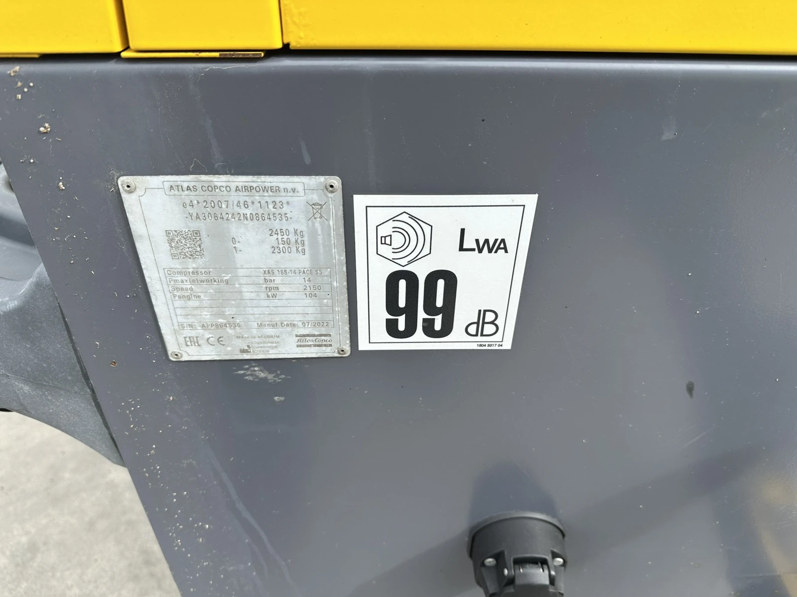 Компресори Atlas Copco XAS188-14Pace S5, снимка 9 - Индустриална техника - 54023492