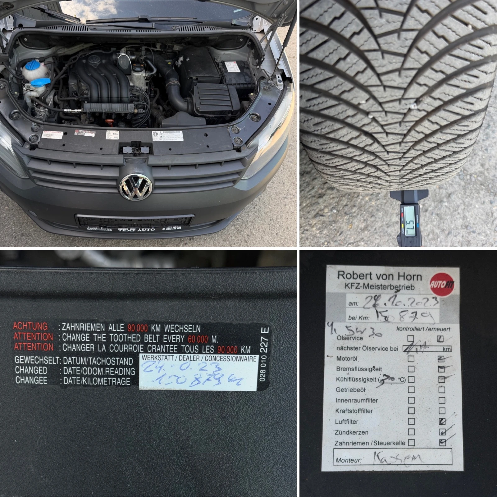 VW Caddy 2.0i EcoFuel Maxi-7местен ПЪЛНА ИСТОРИЯ В VW    , снимка 14 - Автомобили и джипове - 54736732