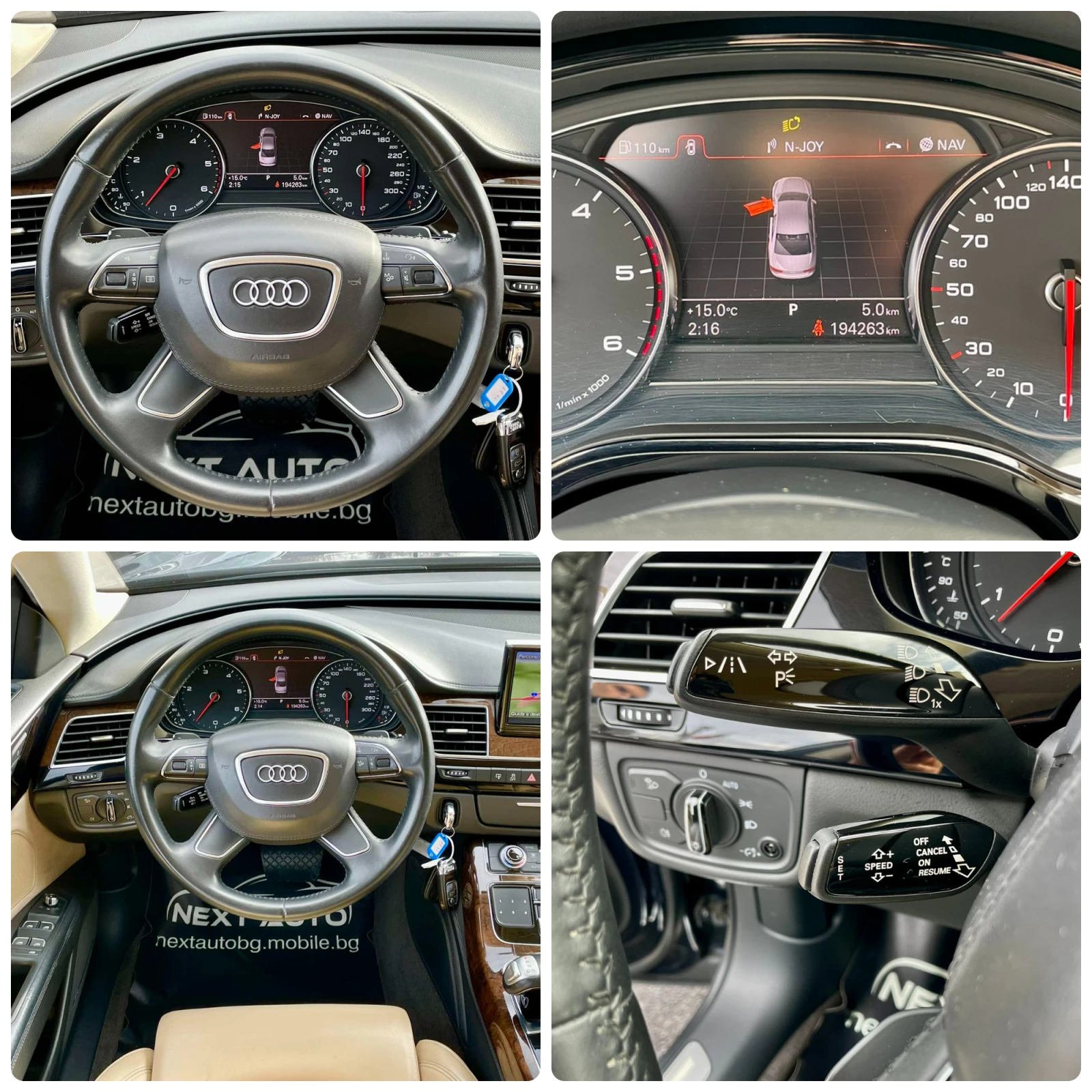 Audi A8 4.2TDI V8 351HP LANE ASSIST , снимка 14 - Автомобили и джипове - 54641483