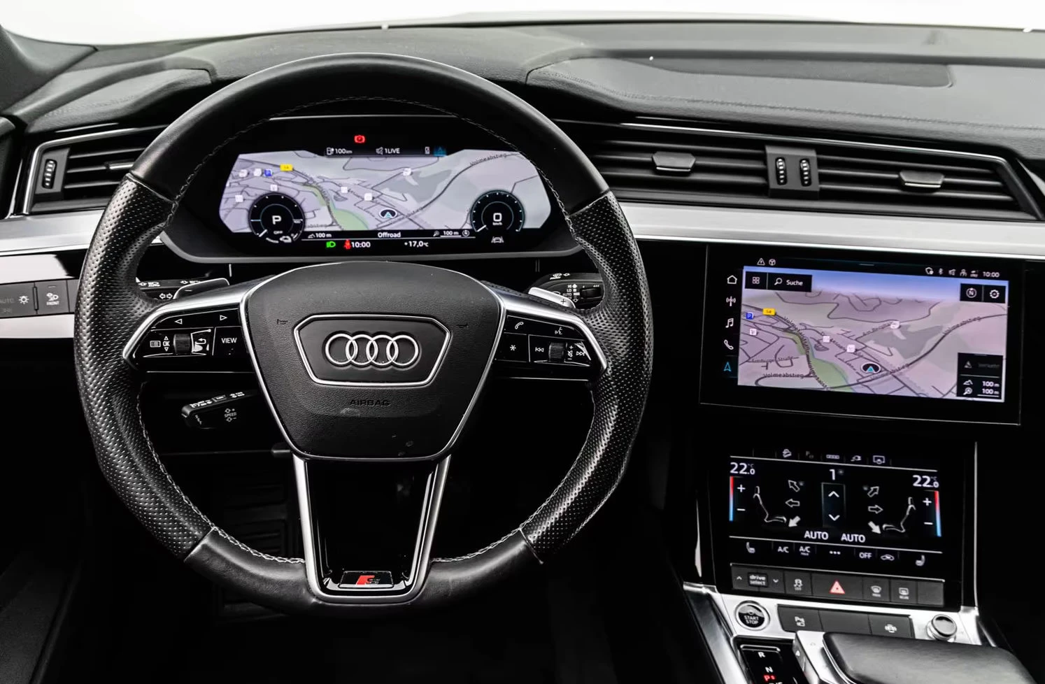 Audi E-Tron 55/SPORTBACK/408HP/2XSLINE/BLACK/CAM/KLES/ACC/451z, снимка 11 - Автомобили и джипове - 54701806