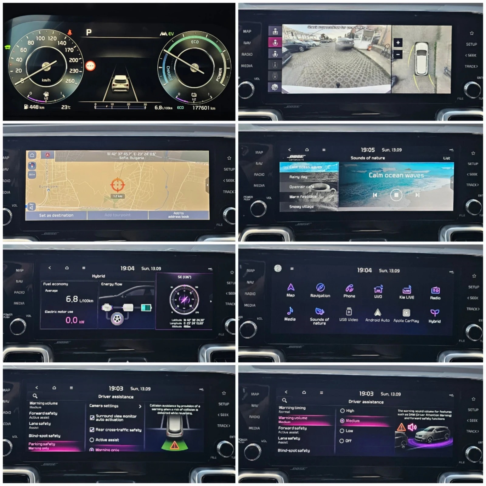 Kia Sorento 1.6 T-GDI HEV Platinum BOSE 7 места 360 камера 6AT, снимка 14 - Автомобили и джипове - 56061784