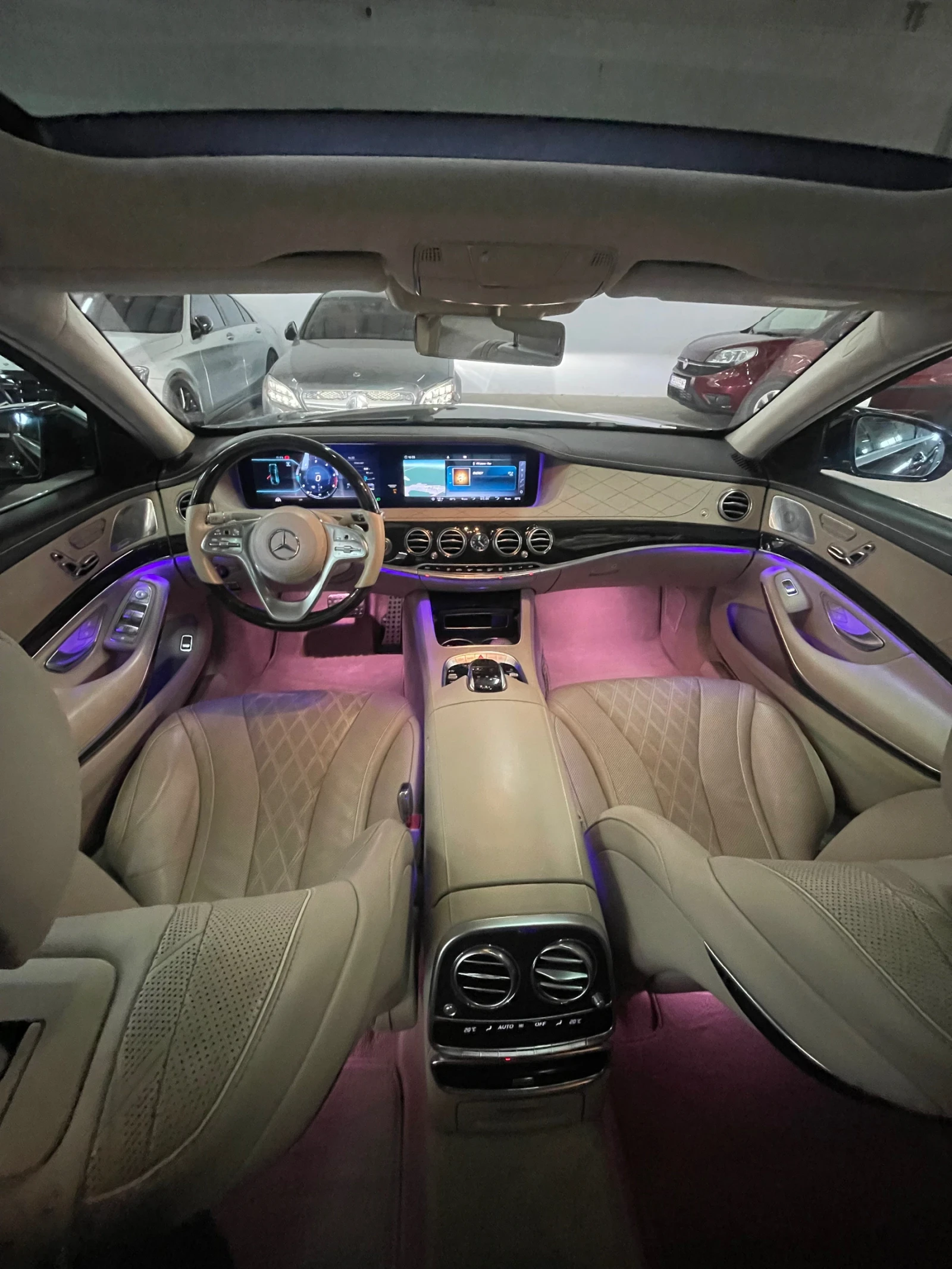 Mercedes-Benz S 400 D/AMG/L/4mat/Burm/3TV/360/Обд/вакум/Панор/ФУЛЛ, снимка 9 - Автомобили и джипове - 54115774