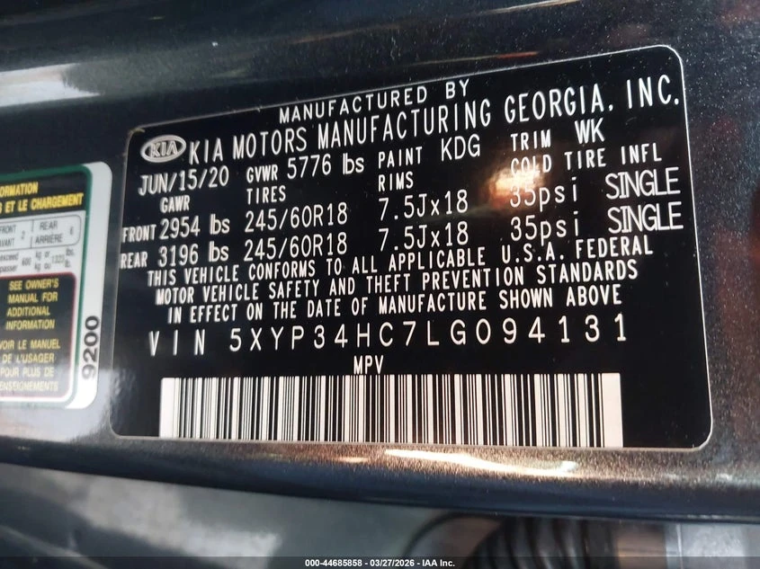 Kia Telluride 3.8l Ex, снимка 9 - Автомобили и джипове - 54181952