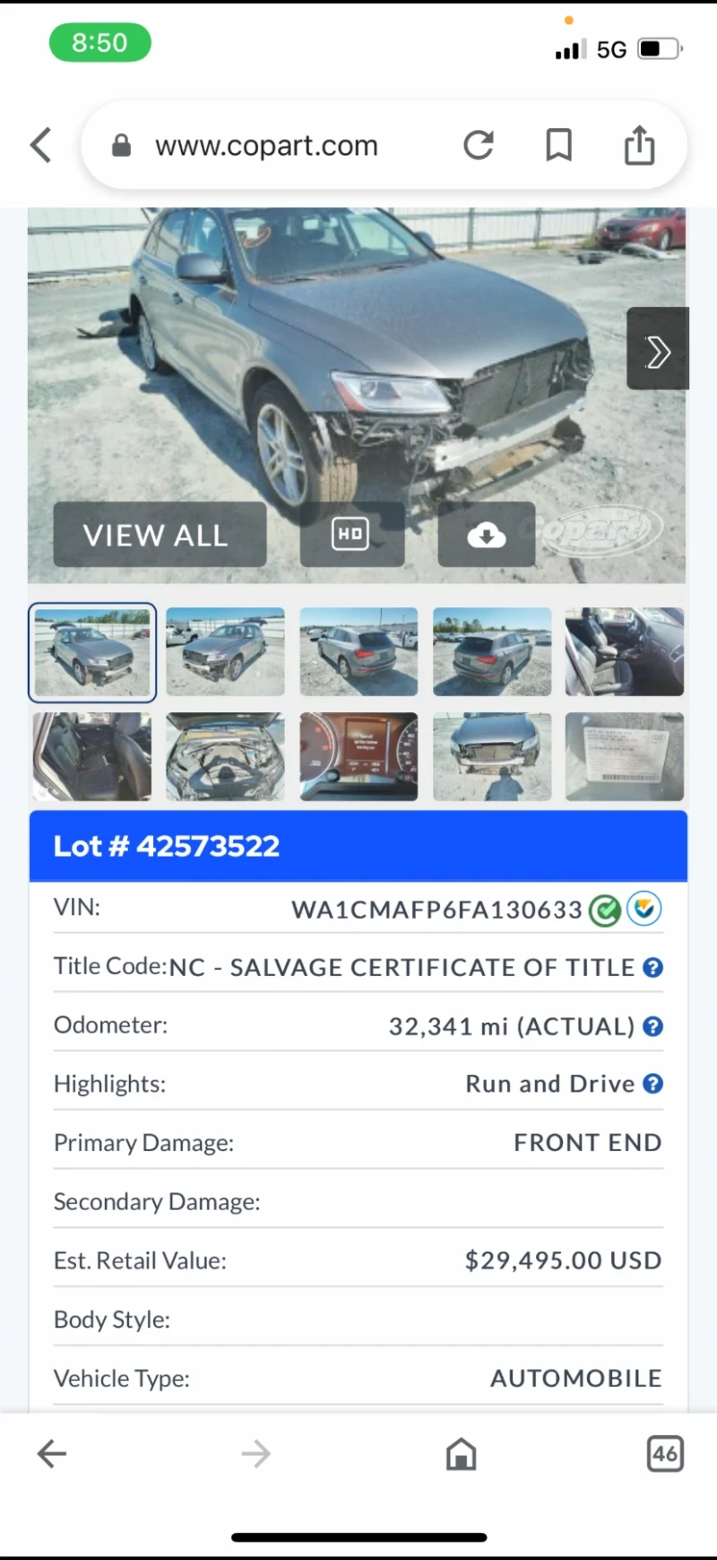 Audi Q5 2015 Audi Q5 3.0 TDI 245 hp 66.500 километра.  , снимка 16 - Автомобили и джипове - 52110000