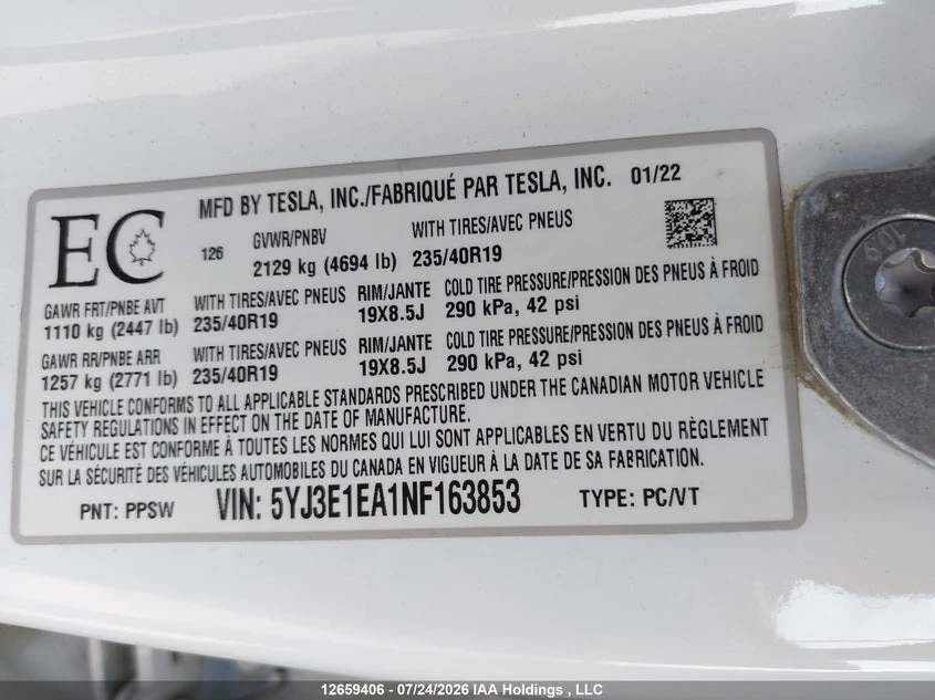 Tesla Model 3 Standard Range RWD, снимка 9 - Автомобили и джипове - 56405043