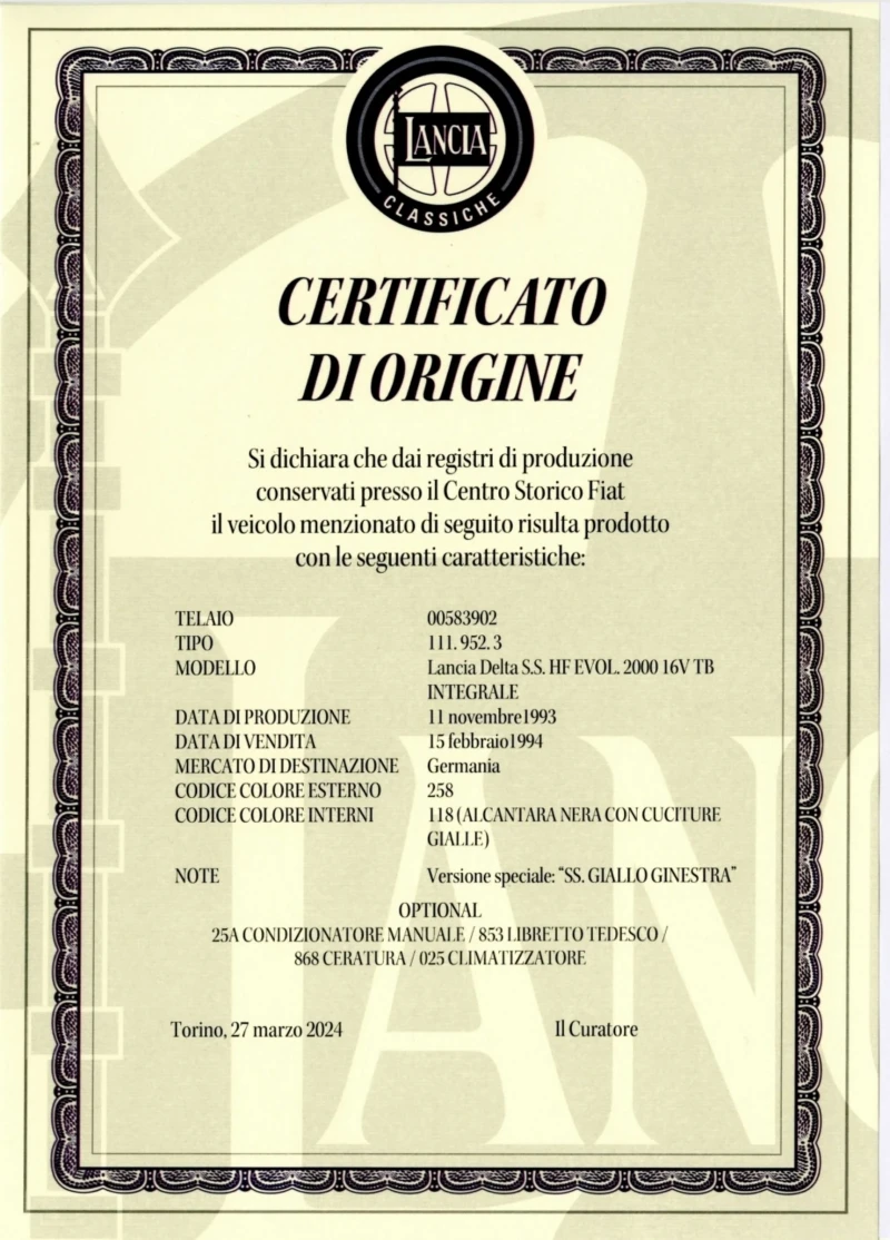 Lancia Delta Evo 2 Seria Speciale Giallo Ginestra , снимка 11 - Автомобили и джипове - 52776841