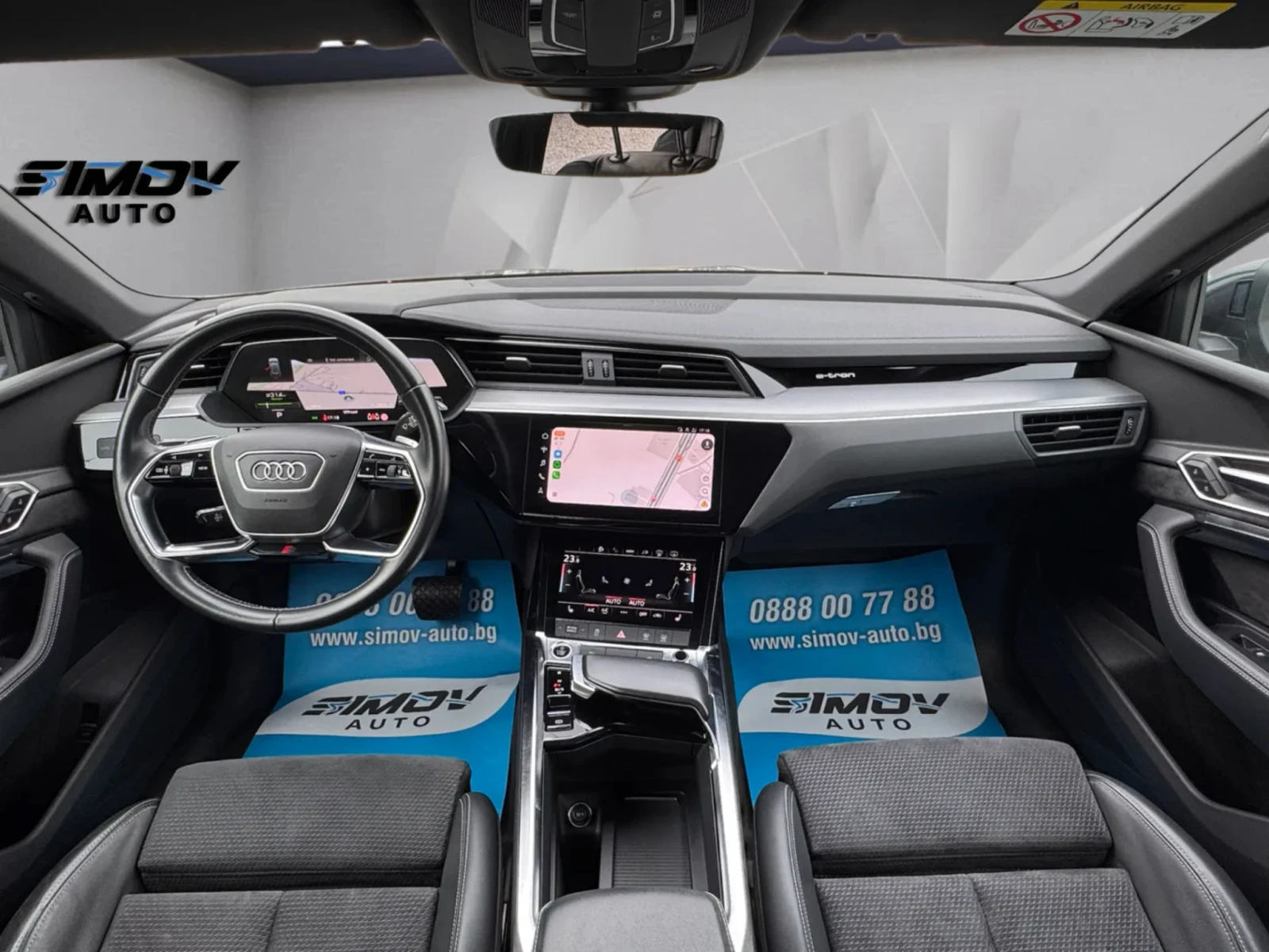 Audi E-Tron 55 97%-SOH S-LINE ДИСТРОНИК HEAD-UP ДИСПЛЕЙ KEYLES, снимка 11 - Автомобили и джипове - 56166431