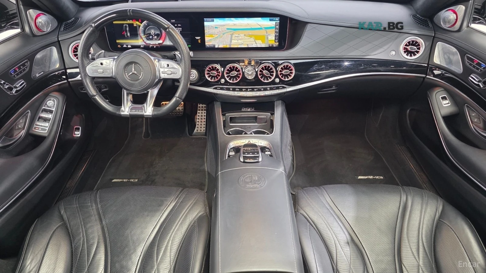 Mercedes-Benz S 63 AMG 4MATIC+ * КОЖА* ОБДУХВ* МАСАЖ* МОНИТОРИ* 360, снимка 7 - Автомобили и джипове - 55235794
