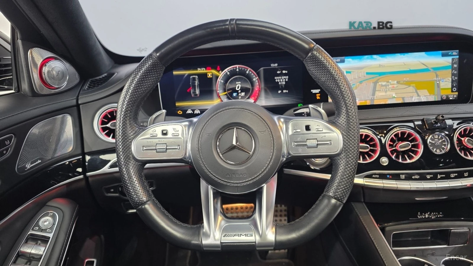 Mercedes-Benz S 63 AMG 4MATIC+ * КОЖА* ОБДУХВ* МАСАЖ* МОНИТОРИ* 360, снимка 13 - Автомобили и джипове - 55235794