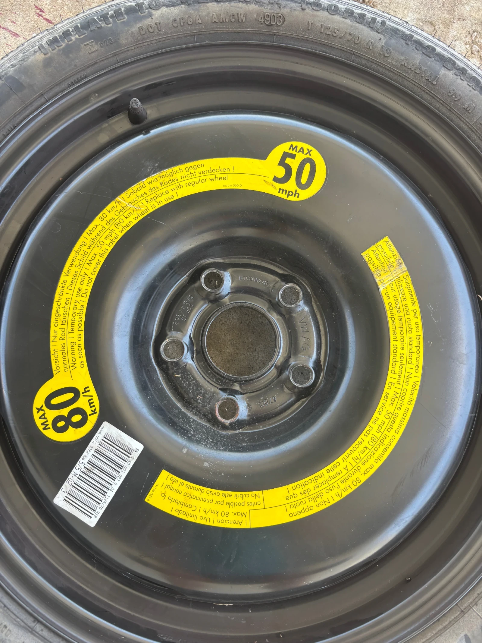 Гуми с джанти Continental 125/70R18, снимка 2 - Гуми и джанти - 55641113