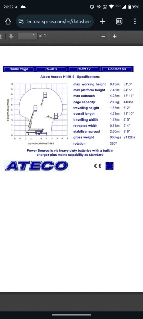 Обява за продажба на Автовишка ATECO HL9 (БАРТЕР)  ~9 300 лв. - изображение 11