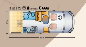 Кемпер HYMER / ERIBA B 528 CL, снимка 16