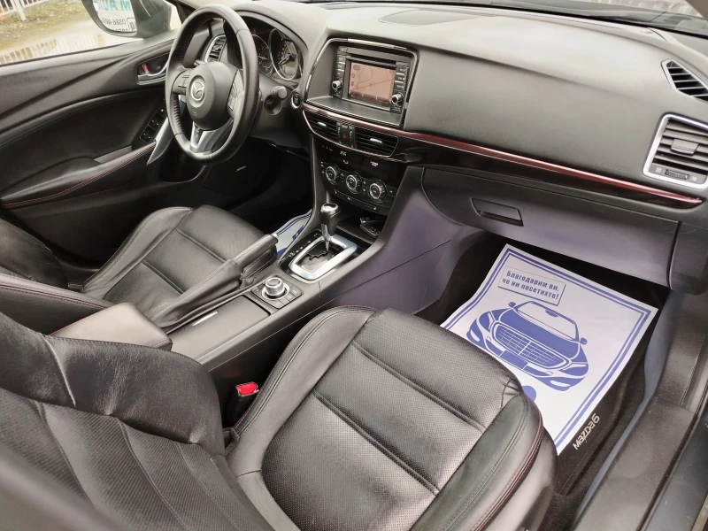 Mazda 6 2.2-175 FACELIFT, AUTOMATIC, NAVI, KOJA, снимка 12 - Автомобили и джипове - 53385967