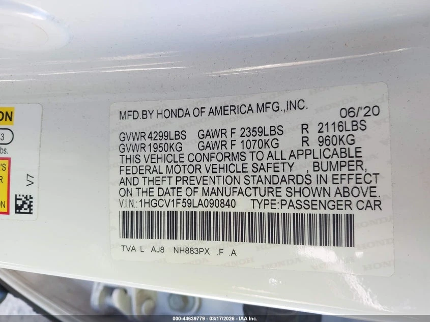 Honda Accord 1.5l Ex-L, снимка 9 - Автомобили и джипове - 54310532