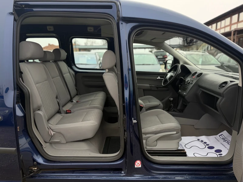 VW Caddy 1.9TDI 105кс КЛИМАТИК 7-МЕСТА , снимка 13 - Автомобили и джипове - 53423637