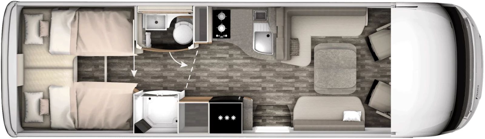 Кемпер Frankia PLATIN 190к.с. Mercedes ALDE 420Ah СОЛАР 2026, снимка 7 - Каравани и кемпери - 54042741