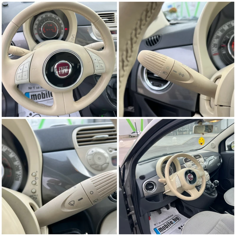 Fiat 500 1.2 Benz + GPL-Панорама 6B, снимка 15 - Автомобили и джипове - 52217582