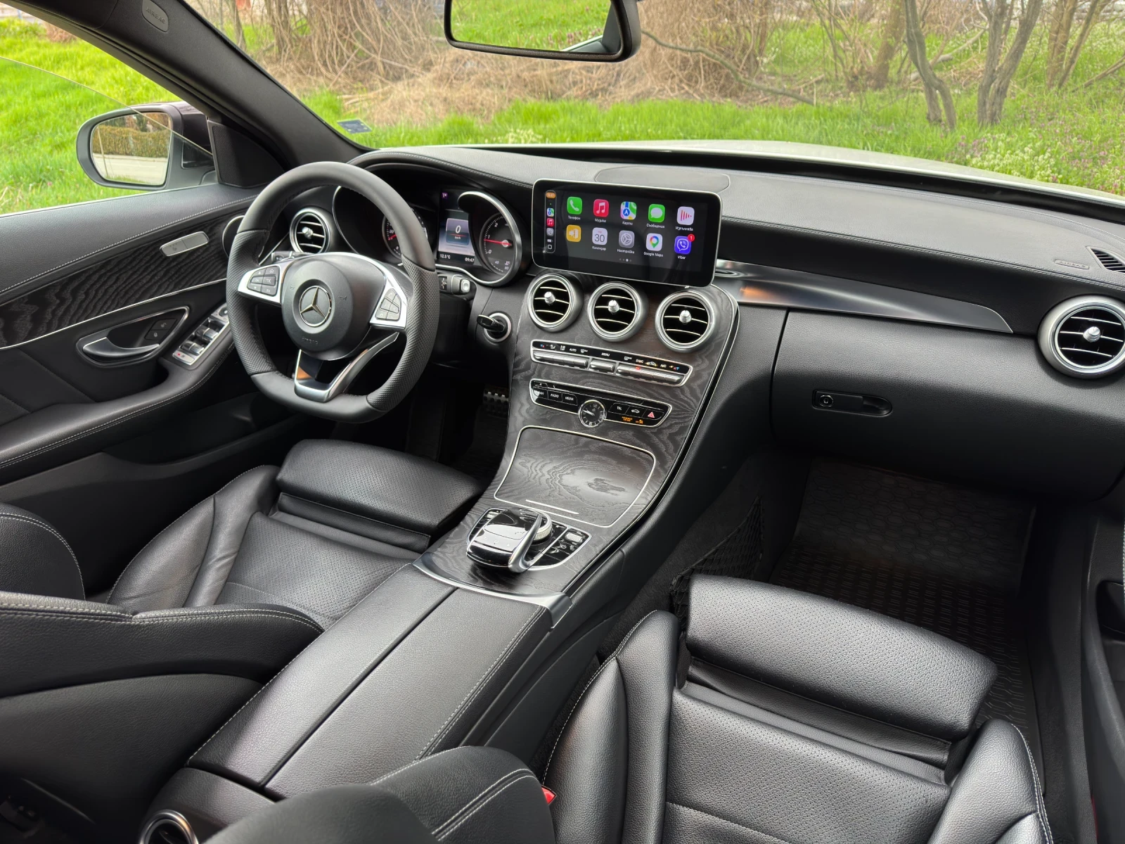 Mercedes-Benz C 220  * Видео* Full AMG line Head Up Distronic Carplay, снимка 10 - Автомобили и джипове - 54486577