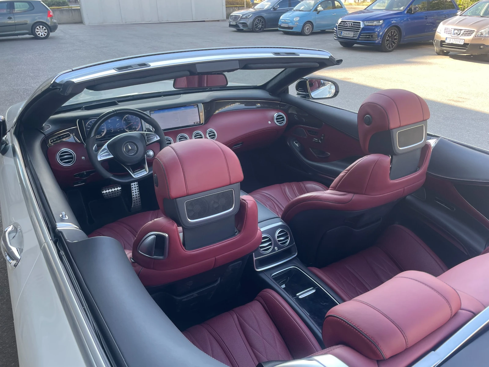 Mercedes-Benz S 63 AMG Cabriolet 4MATIC Бяла перла с червен таван, снимка 7 - Автомобили и джипове - 54670391