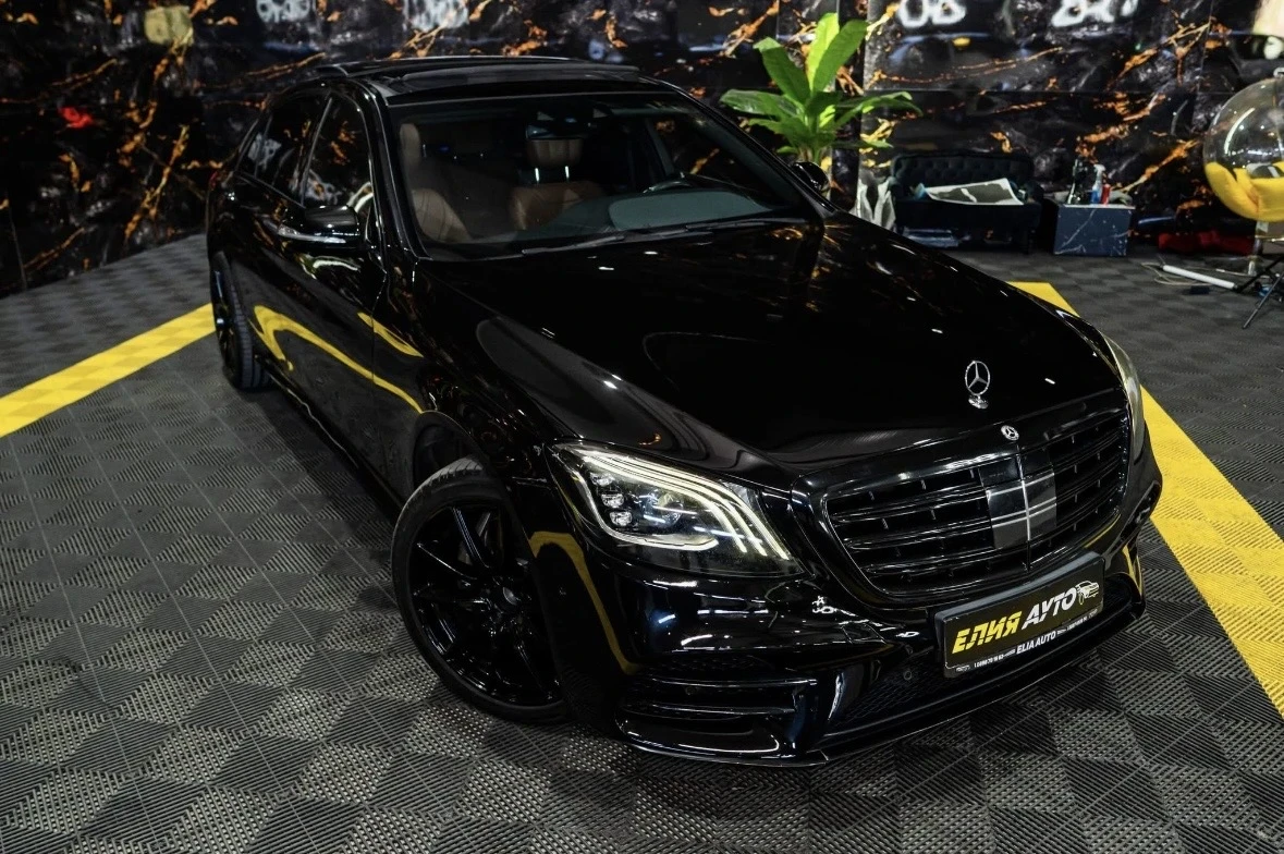 Mercedes-Benz S 400 D FACELIFT AMG LINE LED ПАНО BURM 3XTV ЛИЗИНГ 100%, снимка 4 - Автомобили и джипове - 56181144