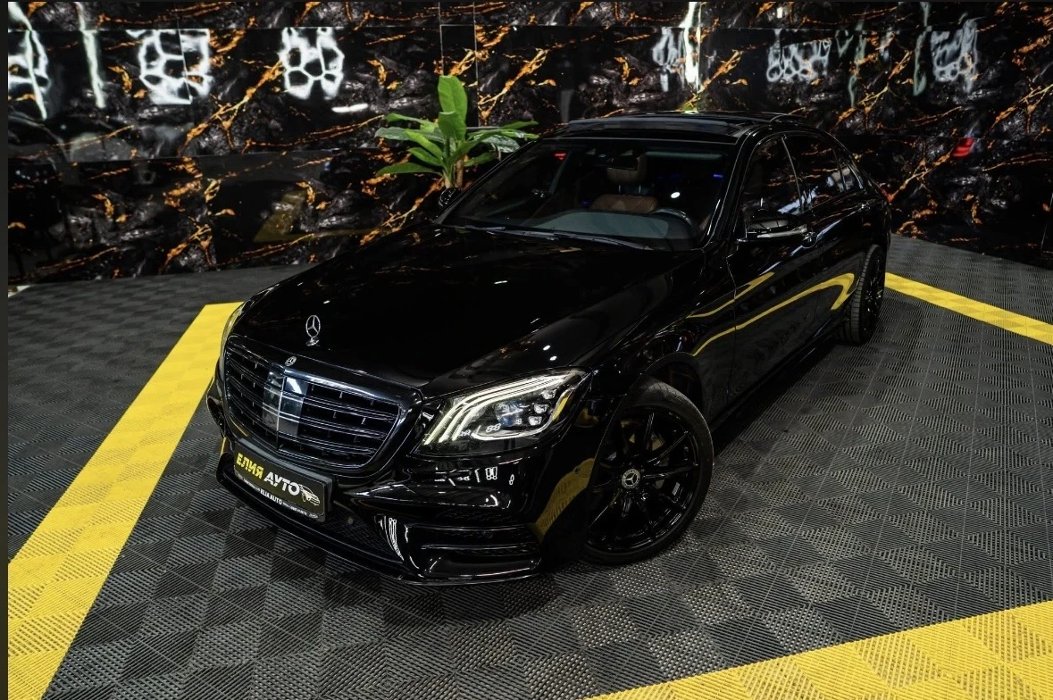 Mercedes-Benz S 400 D FACELIFT AMG LINE LED ПАНО BURM 3XTV ЛИЗИНГ 100%, снимка 2 - Автомобили и джипове - 56181144