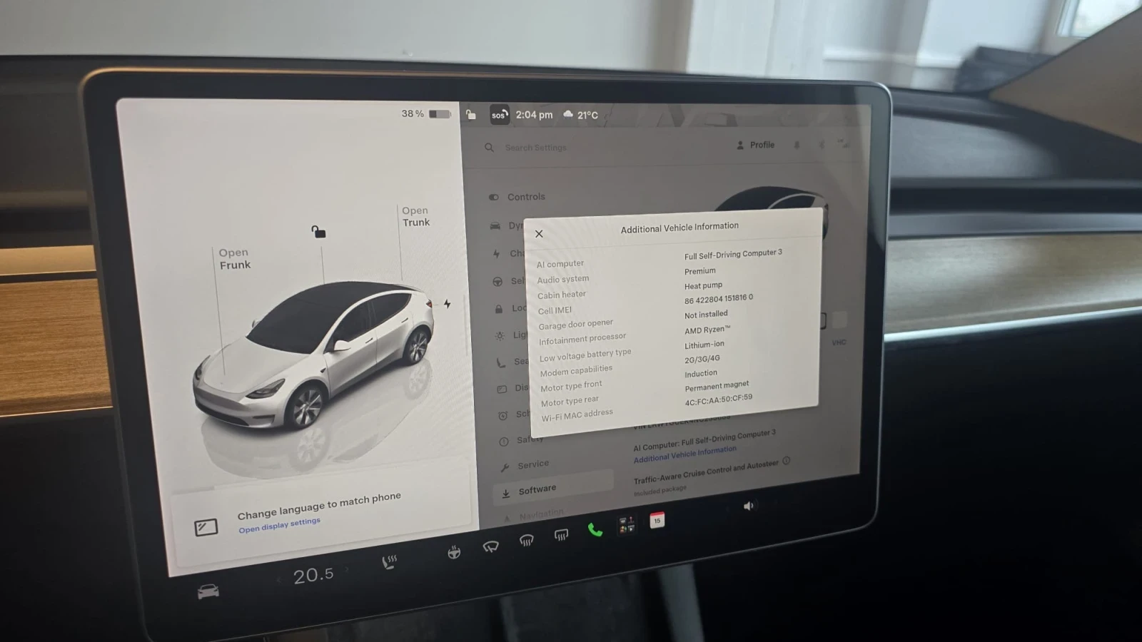 Tesla Model Y Long Range AWD, снимка 15 - Автомобили и джипове - 56115283